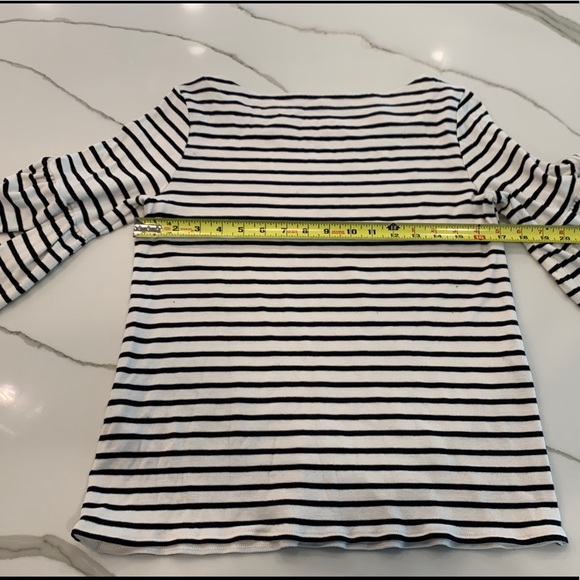 Banana Republic Sz M flutter sleeve stripe tee - Picture 4 of 4